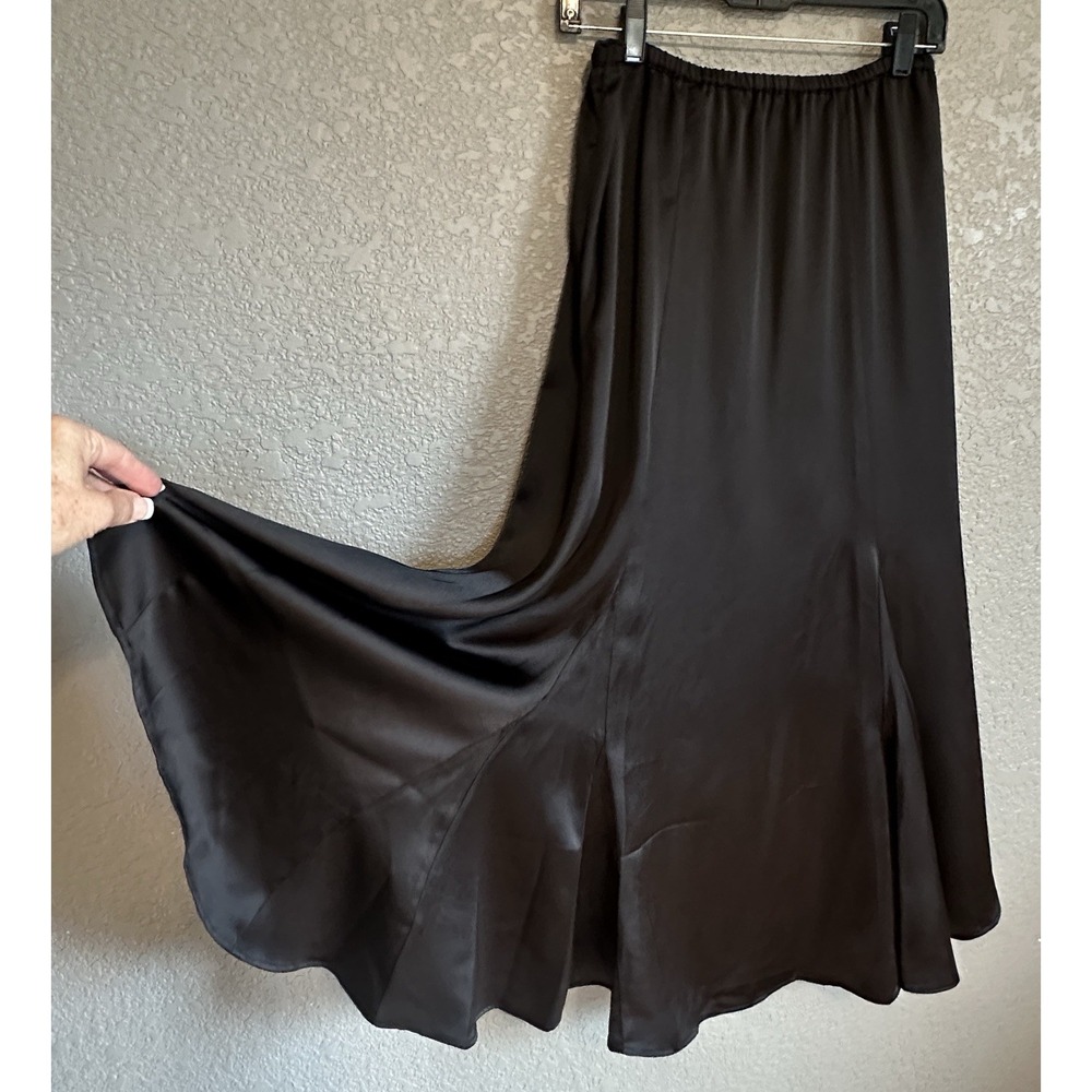 Whimsigoth Womens M Black Midi Skirt Flowy Asymmetrical Dark Fairy Grunge Witchy